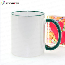Factory directly 11oz rim and handle color blank sublimation heat press machine